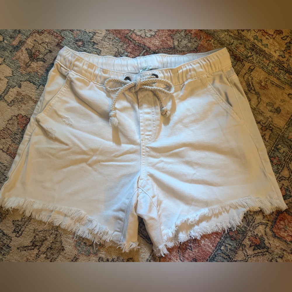 Womens white denim shorts size small, Aerie